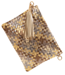 Alive With Style 'Izabella' Clutch/Wristlet/Cross Body Bag by Sassy Duck in Gold/Bronze-Gold/Pink