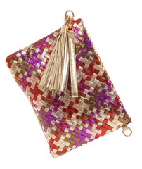 Alive With Style 'Izabella' Clutch/Wristlet/Cross Body Bag by Sassy Duck in Gold/Bronze-Gold/Pink