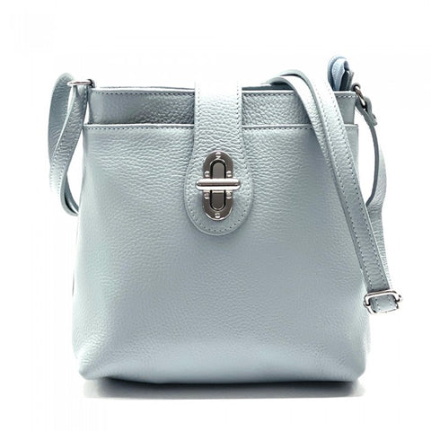 Alive With Style 'Micol' Italian Leather Shoulder/Cross Body Bag in Light Blue-Navy-Red-Cream-Yellow-Bacl-Jade-Green-Grey-Blue-Pink-Olive