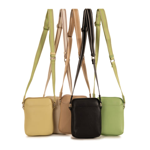 Alive With Style 'Petra' Shoulder/Cross Body Bag by Sassy Duck in Light Green-Green-Cream-Caramel-Black