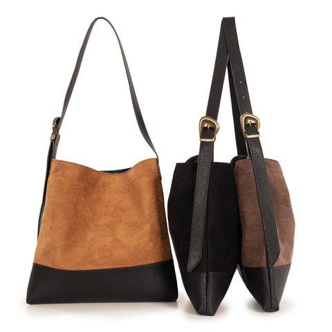 Alive With Style 'Rose' Shoulder Bag by Sassy Duck in Black-Tan-Coffee