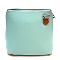 Alive With Style 'Dalida' Italian Leather Shoulder/Cross Body Bag in Light Green-Tan-Navy-Pink-Mauve-Light Blue-Jade-Salmon-Blue-Grey-Orange-Green-Brown-Black-Red