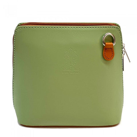 Alive With Style 'Dalida' Italian Leather Shoulder/Cross Body Bag in Light Green-Tan-Navy-Pink-Mauve-Light Blue-Jade-Salmon-Blue-Grey-Orange-Green-Brown-Black-Red