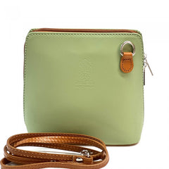 Alive With Style 'Dalida' Italian Leather Shoulder/Cross Body Bag in Light Green-Tan-Navy-Pink-Mauve-Light Blue-Jade-Salmon-Blue-Grey-Orange-Green-Brown-Black-Red