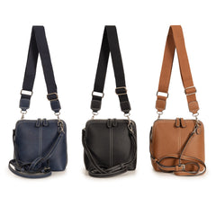 Alive With Style 'Bianca' Cross Body Bag by Sassy Duck in Navy-Aqua-BayBlue-Plum-Rust-Violet-Pearl-Denim-Olive-Black-Lavender-Navy25-Black25-Tan25