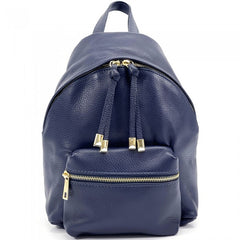 Alive With Style 'Harper' Italian Leather Backpack in Navy-Taupe-Olive