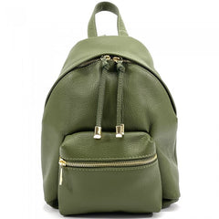 Alive With Style 'Harper' Italian Leather Backpack in Navy-Taupe-Olive