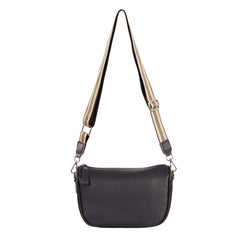 Alive With Style 'Keira' Leather Cross Body/Shoulder Bag by Sassy Duck in Navy-Taupe-Ivory-Tan