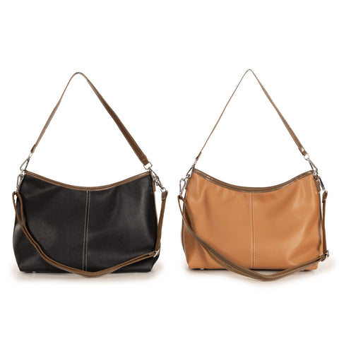 Alive With Style 'Cyra' Shoulder/Cross Body Bag by Sassy Duck in Black-Tan