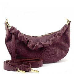 Alive With Style 'Tara' Italian Leather Shoulder Bag in Olive-Denim-Navy-Tan-Violet-Yellow-Black-Blue-Rose-Dark Red-Taupe-Green-Bordeaux-Orange-Chocolate-White-Red-Cream-Fuschia-Ice Blue-Grey