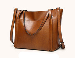 Alive With Style 'Kerry' Leather Tote/Shoulder Bag in Tan-Red-Black-Green