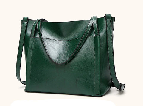 Alive With Style 'Kerry' Leather Tote/Shoulder Bag in Tan-Red-Black-Green