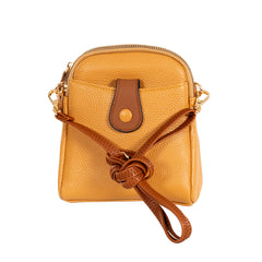 Alive With Style 'Georgie' Leather Cross Body/Shoulder Bag by Sassy Duck in Orange-Beige-Sand-Slate