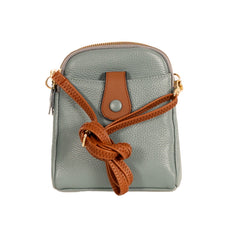 Alive With Style 'Georgie' Leather Cross Body/Shoulder Bag by Sassy Duck in Orange-Beige-Sand-Slate