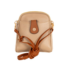 Alive With Style 'Georgie' Leather Cross Body/Shoulder Bag by Sassy Duck in Orange-Beige-Sand-Slate