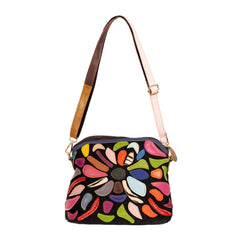 Alive With Style 'Botanica' Cross Body/Shoulder Bag by Sassy Duck in Multi Black-Multi Navy