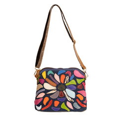 Alive With Style 'Botanica' Cross Body/Shoulder Bag by Sassy Duck in Multi Black-Multi Navy