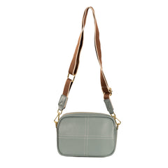 Alive With Style 'Danica' Leather Cross Body/Shoulder Bag by Sassy Duck in Tan-Grey-Pale Blue