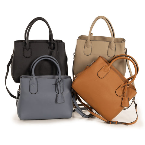 Alive With Style 'Milan' Leather Handbag/Shoulder Bag by Sassy Duck in Black-Blue-Taupe-Blue