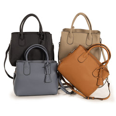 Alive With Style 'Milan' Leather Handbag/Shoulder Bag by Sassy Duck in Black-Blue-Taupe-Blue