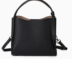 Alive With Style 'Lydia' Leather Handbag/Shoulder Bag/Cross Body Bag in Black-Taupe-Camel