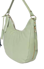 Alive With Style 'Popsy' Leather Shoulder Bag by Modapelle in Ivory-Sage