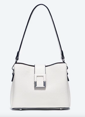 Alive With Style 'May' Leather Handbag/Shoulder Bag/Cross Body Bag in White-Green-Taupe-White-Black